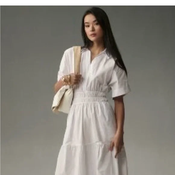 Anthropologie Sumerset Maxi Shirt Dress Edition in white, size large - Picture 6 of 9